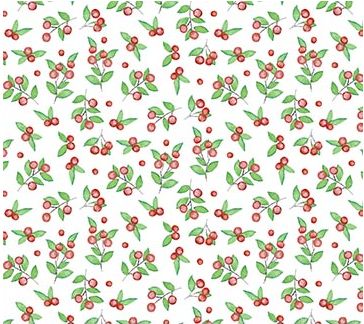 Berry Pickers Cranberries Red Yardage