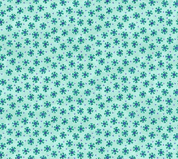 Berry Pickers Calico Turquoise Yardage