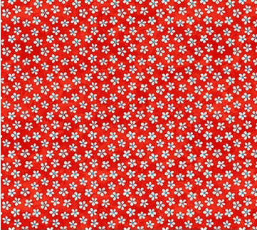 Berry Pickers Calico Red Yardage