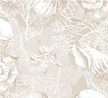 Sea Breeze Shells Cream Fabric