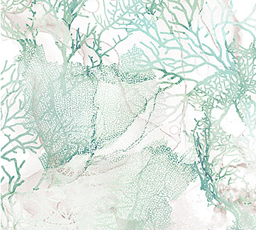 Sea Breeze Coral Seafoam Yardage