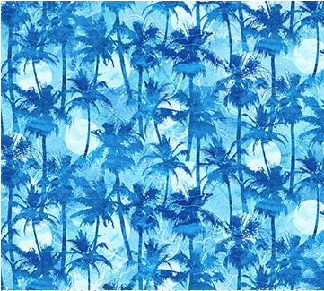 Palm Beach Palm Trees Light Indigo Fabric