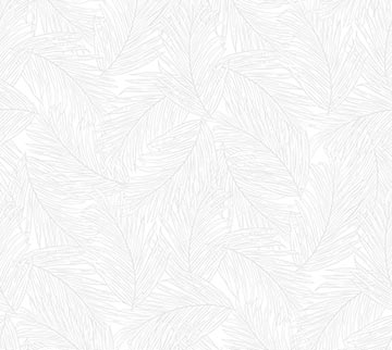 Palm Beach Palm Toss White Fabric