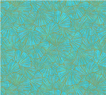 Shimmer Ginkgo Garden Ginkgo Blender Turquoise Fabric