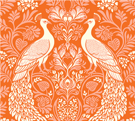 Wild Abandon Rogue & Scoundrels Tangerine Fabric