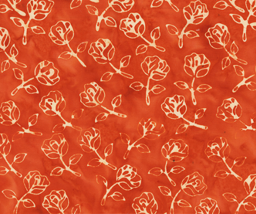 JDJ Dutchy Blues Rosebuds Orange Fabric