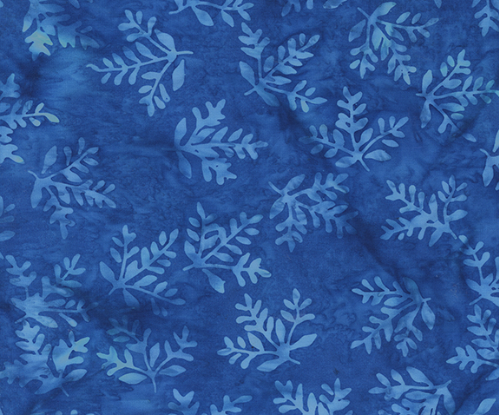 Midnight Moon Fern Leaves Cobalt Fabric