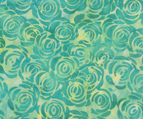 Summer Days Rosebush Teal Fabric