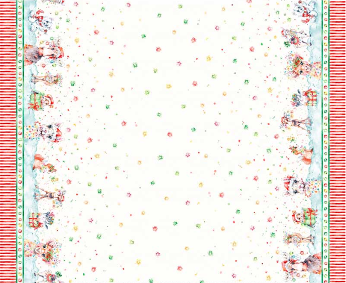 Little Darlings Christmas Horizontal Animals Multi Fabric