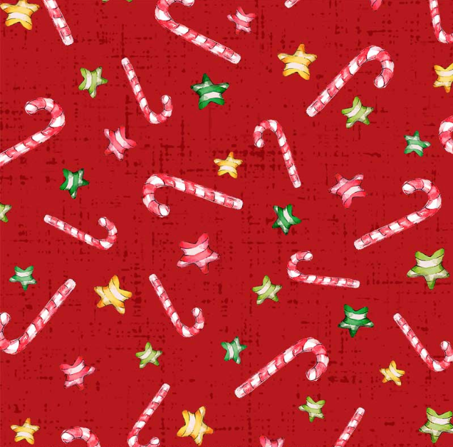 Little Darlings Christmas Candy Cane Red Fabric