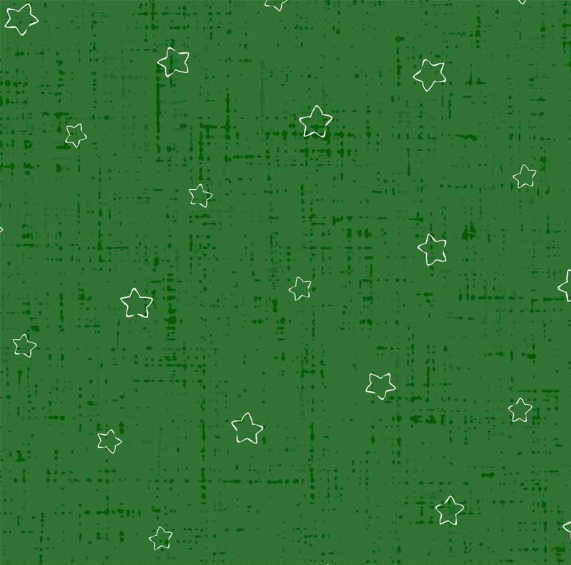 Little Darlings Christmas Stars Dark Green Fabric