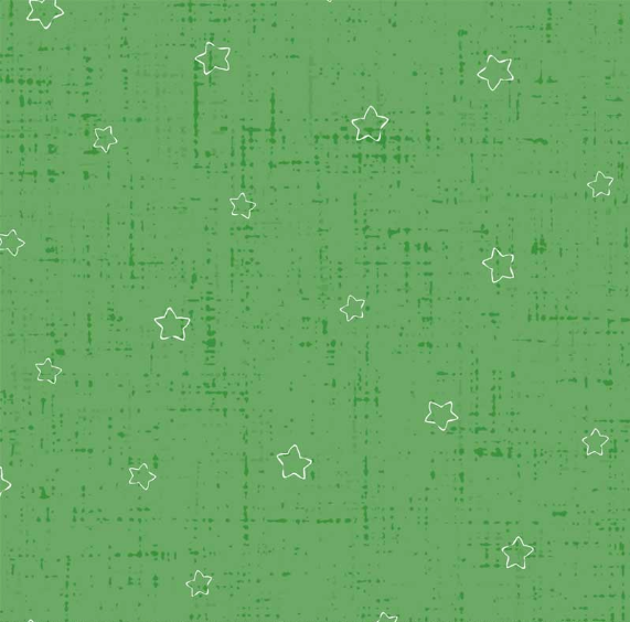 Little Darlings Christmas Stars Green Fabric