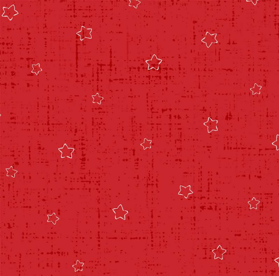 Little Darlings Christmas Stars Red Fabric