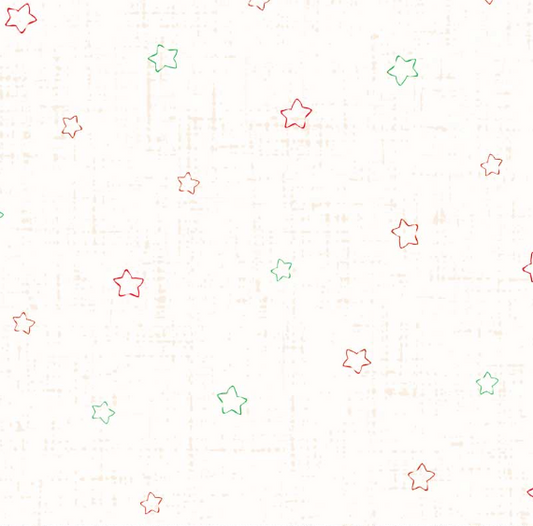 Little Darlings Christmas Stars White Fabric