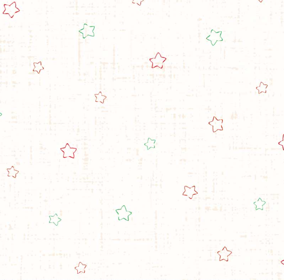 Little Darlings Christmas Stars White Fabric