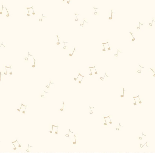 Merry Melody Music Notes Cream Fabric