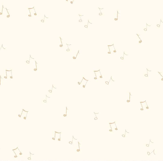 Merry Melody Music Notes Cream Fabric