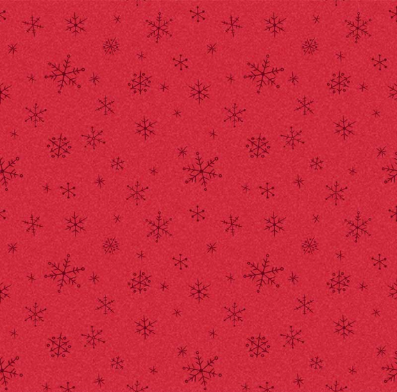 Merry Melody Snowflakes Red Fabric