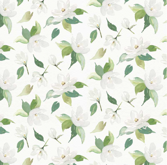 Sweet Magnolia Magnolia Flowers White Fabric