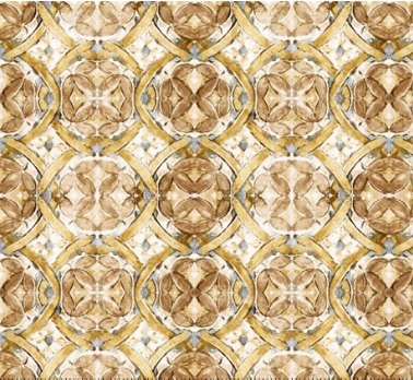 Bear Hugs Geo Medallion Gold Fabric