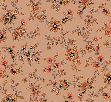 Addison Floral Vine Pecan Fabric