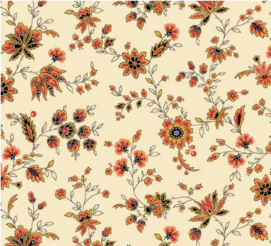 Addison Floral Vine Cream Fabric