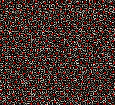 Addison Dotted Scroll Black Fabric