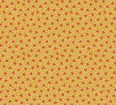 Addison Dotted Scroll Gold Fabric