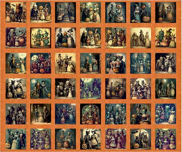 Creepsville Creepsville Small Picture Pumpkin Yardage