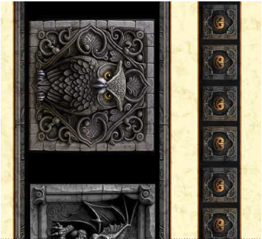 Creepsville Halloween Stripe Charcoal Yardage