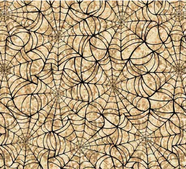 Creepsville Spiderweb Tan Yardage