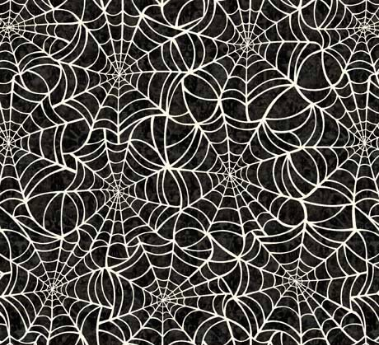 Creepsville Spiderweb Charcoal Yardage