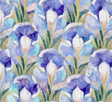 Dancing Blossoms Iris One Way Multi Fabric