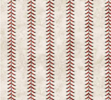 Bases Loaded Baseball Stripe Beige Fabric