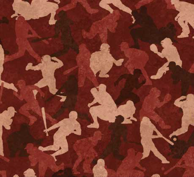 Bases Loaded Baseball Camo Brick Fabric