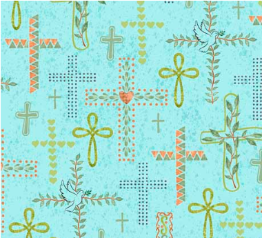 Rejoice Crosses Aqua Yardage