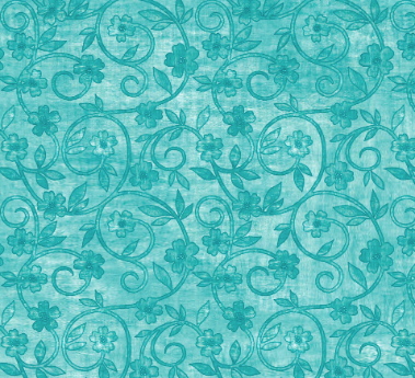 Rejoice Floral Scroll Dark Aqua Yardage