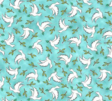 Rejoice Doves Aqua Yardage