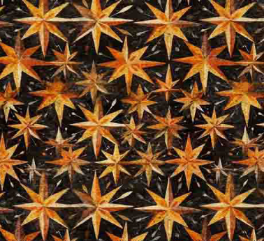 Creepin' it Real Stars Black Yardage
