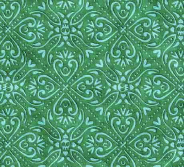 Creepin' it Real Scroll Medallion Green Yardage