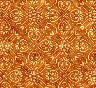 Creepin' it Real Scroll Medallion Pumpkin Yardage