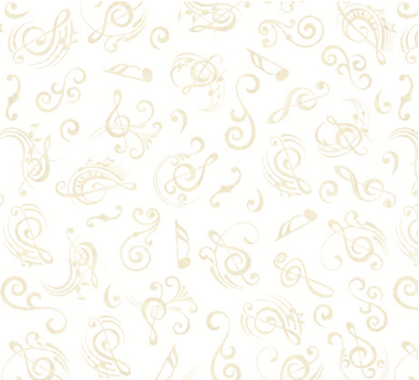 Birdsong Music Notes White Fabric