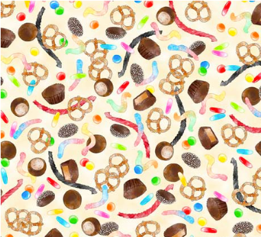 Double Feature Candy Toss Cream Fabric