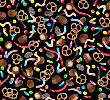 Double Feature Candy Toss Black Fabric