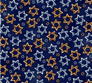 Hanukkah Festival Star of David Toss Navy Yardage