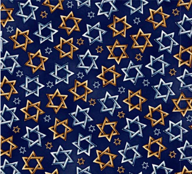 Hanukkah Festival Star of David Toss Navy Yardage