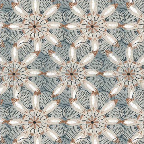 Zanzibar Floral Gray Fabric