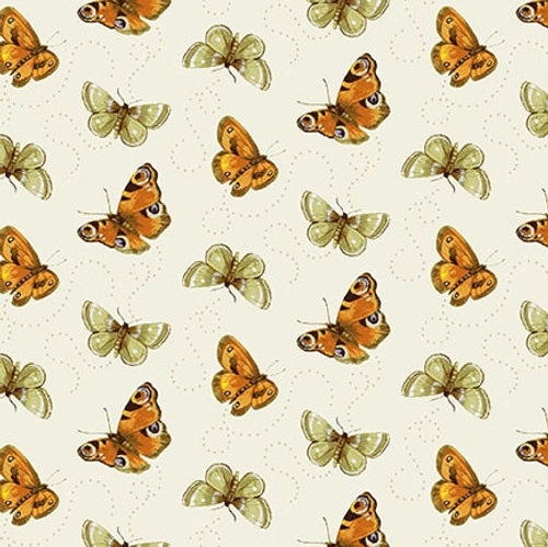 Turkey Talk Tossed Butterflies Multi Fabric