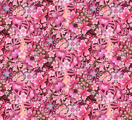 Rising Jungle Amazonas Pink Fabric