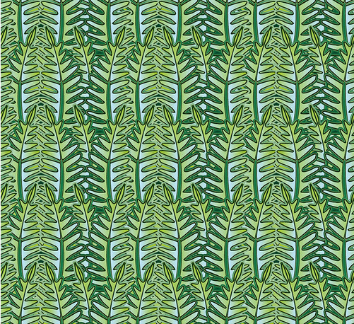 Rising Jungle Tropical Flora Green Fabric